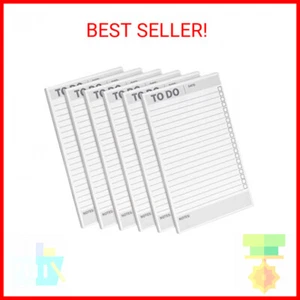 Paper Junkie 6 Pack To Do List Notepads, Daily Reminder Checklist (8.5 x 5.5 In, - Picture 1 of 2