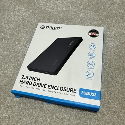Orico 2.5" Inch External USB 3.0 Hard Drive Enclosure Black, New Unused Was £6 - Image 1 of 4