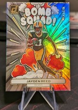 2023 PANINI DONRUSS JAYDEN REED ROOKIE BOMB SQUAD GOLD HOLO FOIL SP /100 PACKERS