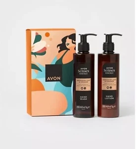 Avon Senses Essence Geranium Leaf & Orange Gift Set 250ml Hand Wash & Lotion Duo - Picture 1 of 3