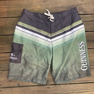 Guinness Men's Board Shorts Green Black Swim Trunks Mens 2XL XXL *READ