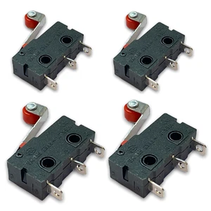 ✅ 4x Micro Endschalter Schalter mit Rollenhebel 5A Öffnen Schließen Taster Tür ✅ - Bild 1 von 12