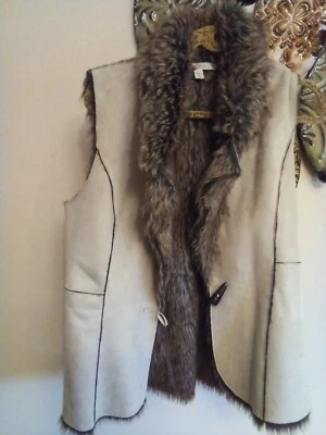 Chaleco Fever imitación gamuza marrón/topo piel para mujer talla M excelente estado Foto 1 de 4