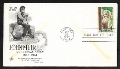 #1245 5c John Muir & Redwood Forest - ArtCraft FDC - Image 1 of 2