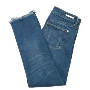 Pilcro By Anthropologie Jeans Slim Boyfriend Womens 26 Blue Med Wash Frayed Hem - Picture 1 of 19