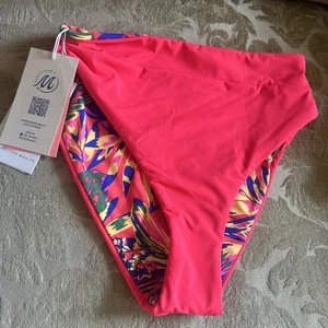 Maaji sz S Reversible Swimsuit Bikini Bottoms floral/orange swim - Picture 1 of 6