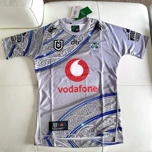 NZ Warriors On Field Jersey Size Small 2019 Indigenous 25th Anniv Ed Silver New - Foto 1 di 11
