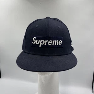 Supreme Mütze Kappe nicht verstellbar Herren 7 5/8 marineblau New Era 59FIFTY Box Logo weltberühmt - Bild 1 von 12