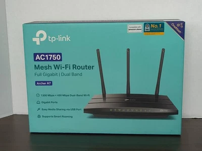 TP-Link Archer A7 AC1750 Wireless Dual-Band Gigabit Router - Black - Image 1 of 4