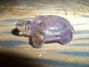 purple glass turtle 1 1/2" x 3/4" - Picture 1 of 8
