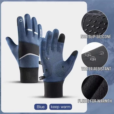 Guantes cálidos de ciclismo de invierno para montar en bicicleta Guantes de senderismo con pantalla táctil Foto 1 de 4