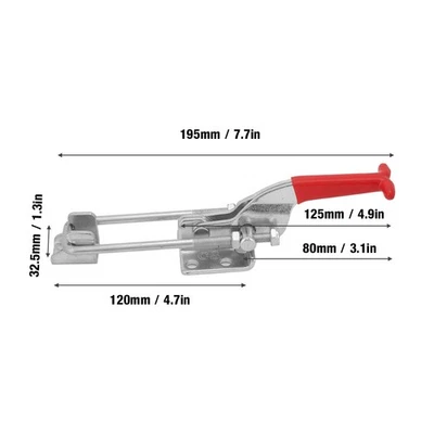 (431 * 120)Carbon Steel Shaped Lever Toggle Clamp 431 Action Toggle Clamp With - image 1 of 4