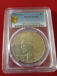 1935-S  $1 SILVER DOLLAR PCGS  VF30 - Picture 1 of 2