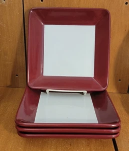 Pampered Chef SIMPLE ADDITIONS CRANBERRY Salad plate set of 4, 7 1/4", Excellent - Picture 1 of 10