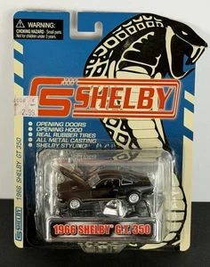 Shelby Collectibles Black  1966 Shelby GT350  1:64 Diecast Car New In Package - Picture 1 of 6