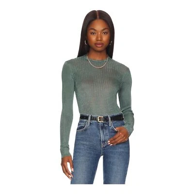 Free People Semi Sheer H2O Sweater Jade Green Small New - Image 1 of 4