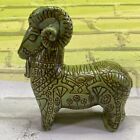 Vintage Ceramic Horned Ram Goat Bitossi Style Glazed Mid Century Modern 70's