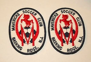 Parche 2 Basking Ridge Mavericks Equipo de Fútbol Club Nueva Jersey Nuevo de Lote Antiguo Años 90 - Imagen 1 de 1