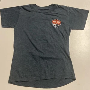 Mt Snow Ski T shirt M kids grey red logo Vermont skiing crew top - Picture 1 of 2