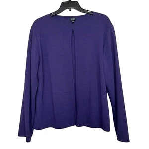 Eileen Fisher Women’s Sz L Plum Open Front Cardigan Sweater/Jacket - Picture 1 of 7