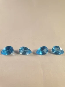 Swiss Blue Pear 15mm x 10m Natural Topaz Gemstone - Picture 1 of 10