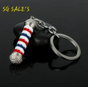 Barber Keyring Key Chain Hairdresser Pole Sign Gift UK Seller - Picture 1 of 1