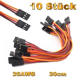 ✅ 10 Servo Patch Kabel 30cm Patchkabel Servokabel JR Stecker zu Stecker 26AWG ✅ - Bild 1 von 14