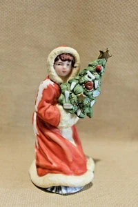 Campana de Navidad de porcelana Bisque 1986 ""A Misses Santa"" estilo victoriano 5" de alto - Imagen 1 de 7