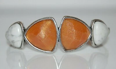 PULSERA BRAZALETE ELEGANTE MARCA DE LA SUERTE ALTA COSTURA ACRÍLICO MARRÓN CRISTALES PIEDRAS PLATEADAS Foto 1 de 4