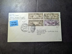 1930 USA Airmail First Flight Cover FFC New York NY to Valparaiso Chile - Picture 1 of 2