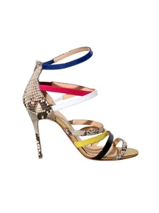 Sandalias pitón CHRISTIAN LOUBOUTIN Mariniere 100 con tiras multicolores (TALLA 39) - Imagen 1 de 6