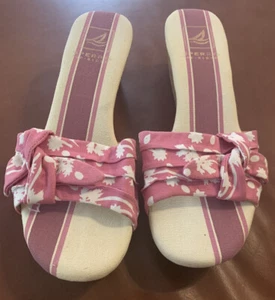 Sperry Top-Sider Wedge Sandal Floral Canvas Womens - Size: 10m - Picture 1 of 6