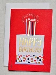 Birthday Card with Envelope American Greetings Bday Cake Candles Sprinkles - Picture 1 of 2