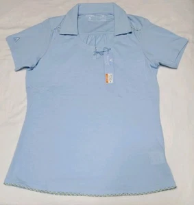 NEW Antigua Women's Clever Desert Dry Golf Polo Baby Blue Size M Medium - Picture 1 of 6