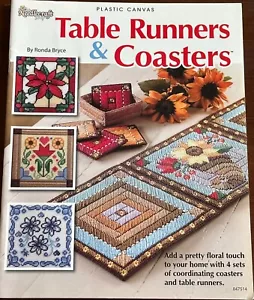 CRAFT : Plastic Canvas Pattern Booklet : COASTERS & TABLE RUNNERS - Picture 1 of 9