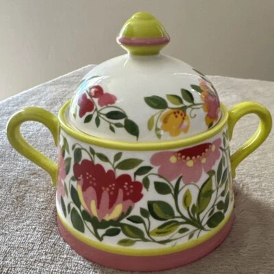 SPODE 2PC Kim Parker Buttercup Faire Sugar Bowl and Lid Retired Cottage Core - Image 1 of 4