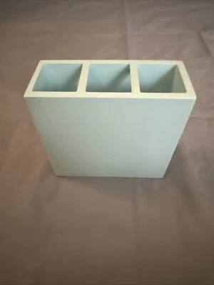 Difícil de encontrar Jonathan Adler Happy Home Aqua Blue 73239 soporte para cepillo de dientes de 3 ranuras Foto 1 de 4