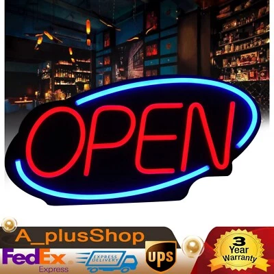 LED Open Sign Neon Light Bright for Restaurant Bar Pub Outside Wall Decor PVC - Image 1 of 4