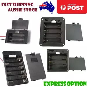 4.5V 2xAA 3xAA 4xAA 6xAA Battery Holder Panel Mount Case with Tabs Switch Lid - Picture 1 of 12