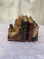 Bookend ARTISAN FLAIR Adventure Single Quill Ink Book Theme Blue Gold Red detail