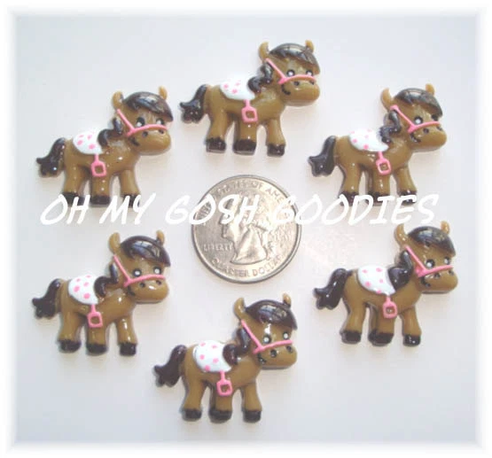 6 PIEZAS LINDO VAQUERO PONY CABALLO MAREADO VAQUERO RESINAS OCCIDENTALES ARCO PARA EL PELO CENTRO  Foto 1 de 1