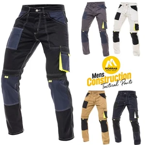 Mens Heavy Duty Work Trouser Stretch Construction Cargo Pocket Field Trousers - Picture 1 of 57