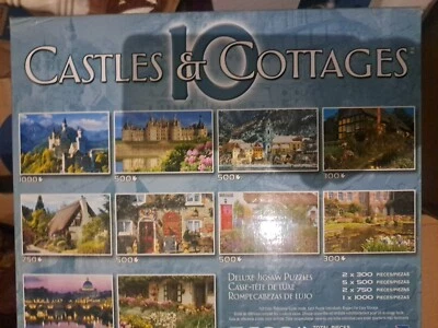 10 CASTLES & COTTAGES SURE LOX Puzzles Box Set 5600 Total Pieces New - Image 1 of 4