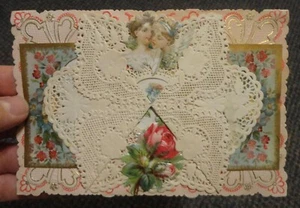 c1900 Tarjeta de felicitación victoriana para novias - piezas añadidas - Imagen 1 de 2