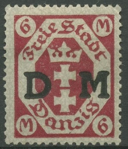 Marcas de servicio Gdansk 1922 kl. Escudo de armas estatal con impresión D 26b con pliegue probado - Imagen 1 de 1