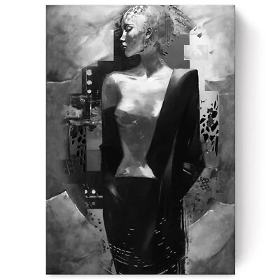 Erotik Akt Leinwand Bilder Schwarz Weiß Abstrakt  Wandbilder XXL Wohnzimmer 39 - Bild 1 von 4