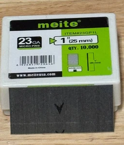 1" 23 Gauge kopflose Stifte (2 Schachteln à 10.000) Meite - Bild 1 von 2