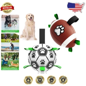 Palline da calcio e calcio per cani 2 pezzi - perfette per divertimento e addestramento al tiro alla fune - Foto 1 di 8