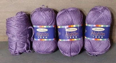 Herrschners Afghan Yarn 2 Ply 2oz 220 Yrds 2 Fine 4 Skeins Grape Frost - Image 1 of 4