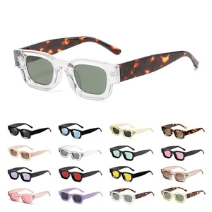 Modern Thick Rectangle Polarized Sunglasses Trendy Retro Chunky Square Sunnies - Picture 1 of 34